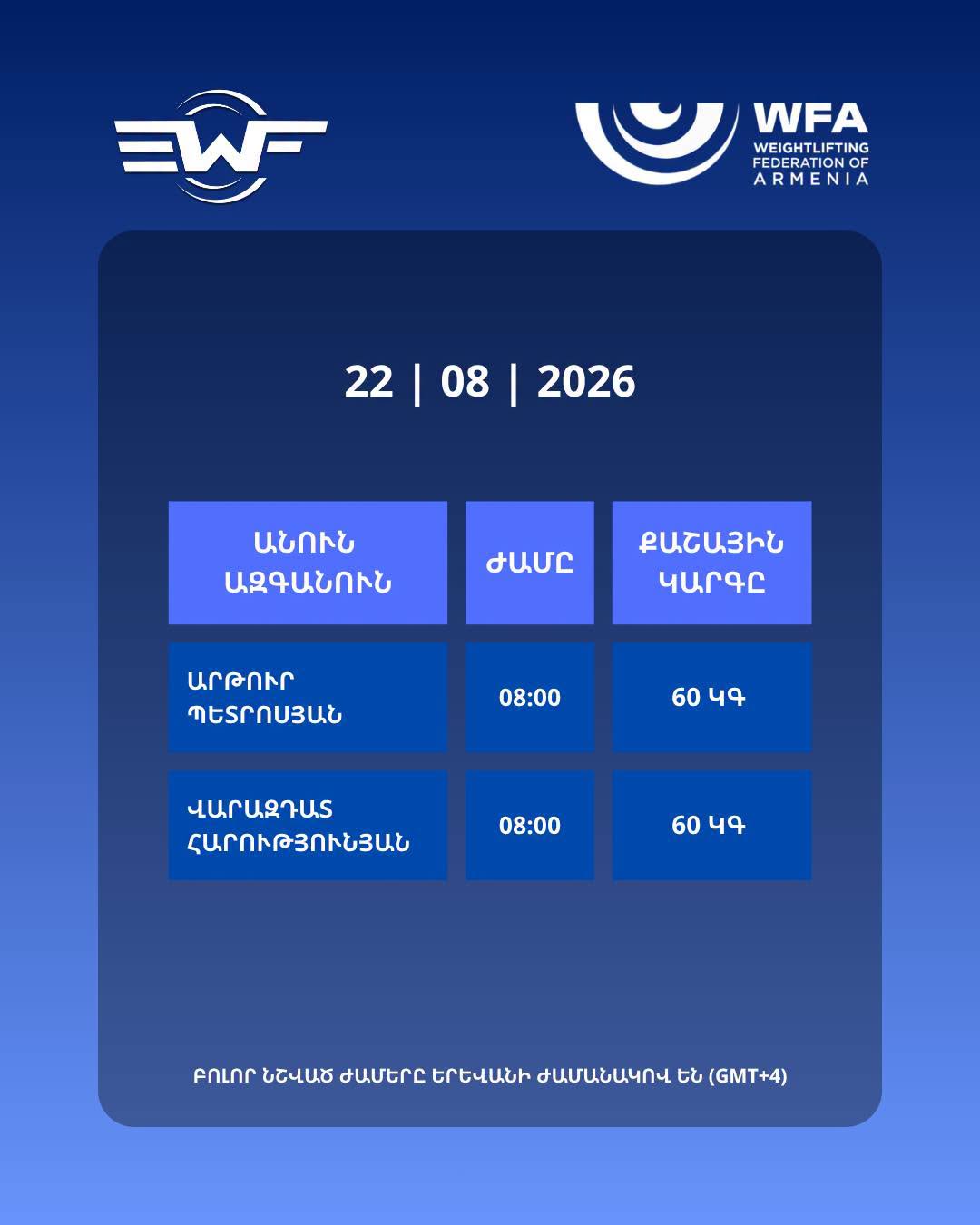 Պատանիների ու Մ15 տարեկանների Եվրոպայի առաջնության ժամանակացույցը։